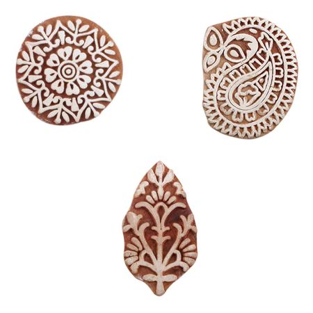 Set of 3 Piece New Mix Wooden Printing Blocks